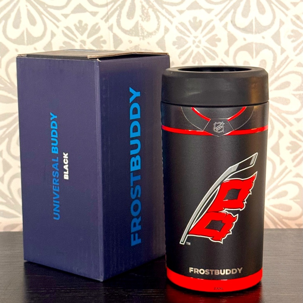 New CAROLINA HURRICANES Cup Frost Buddy Universal Buddy MultiUse Tumbler+Coolie